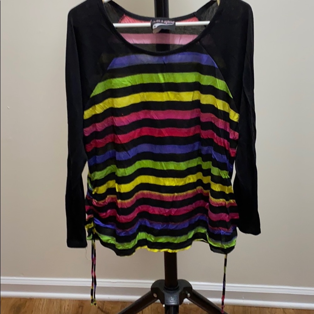 Strip multi colored long sleeve shirt